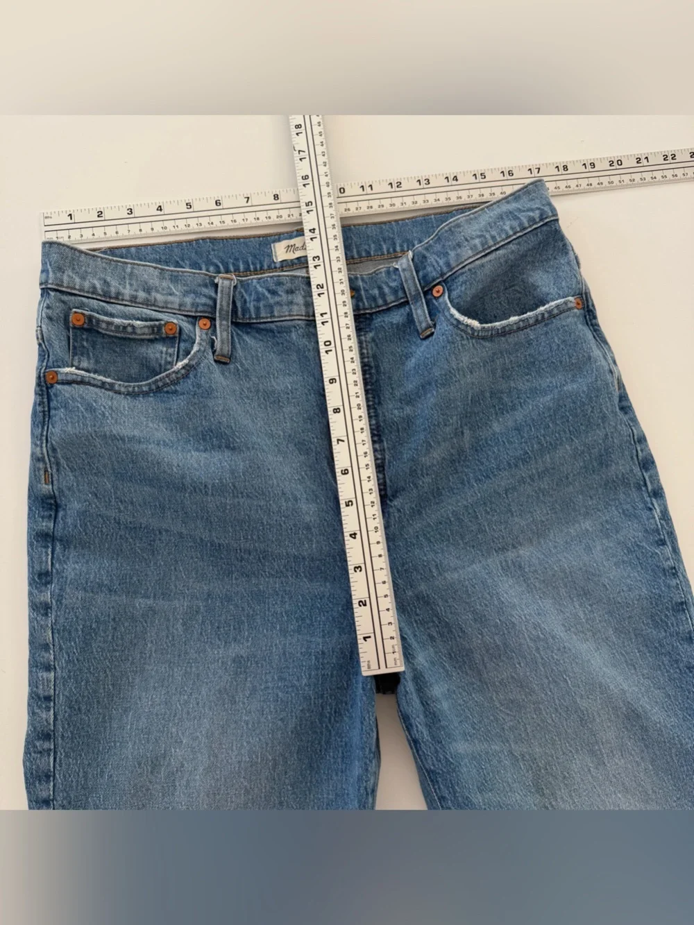 Madewell Jeans Womens 32 Petite Classic Straight Ankle Crop High Rise